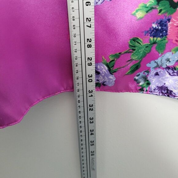 Vintage y2k Xhiliration pink floral girlie satin feel midi skirt size large - Picture 6 of 7